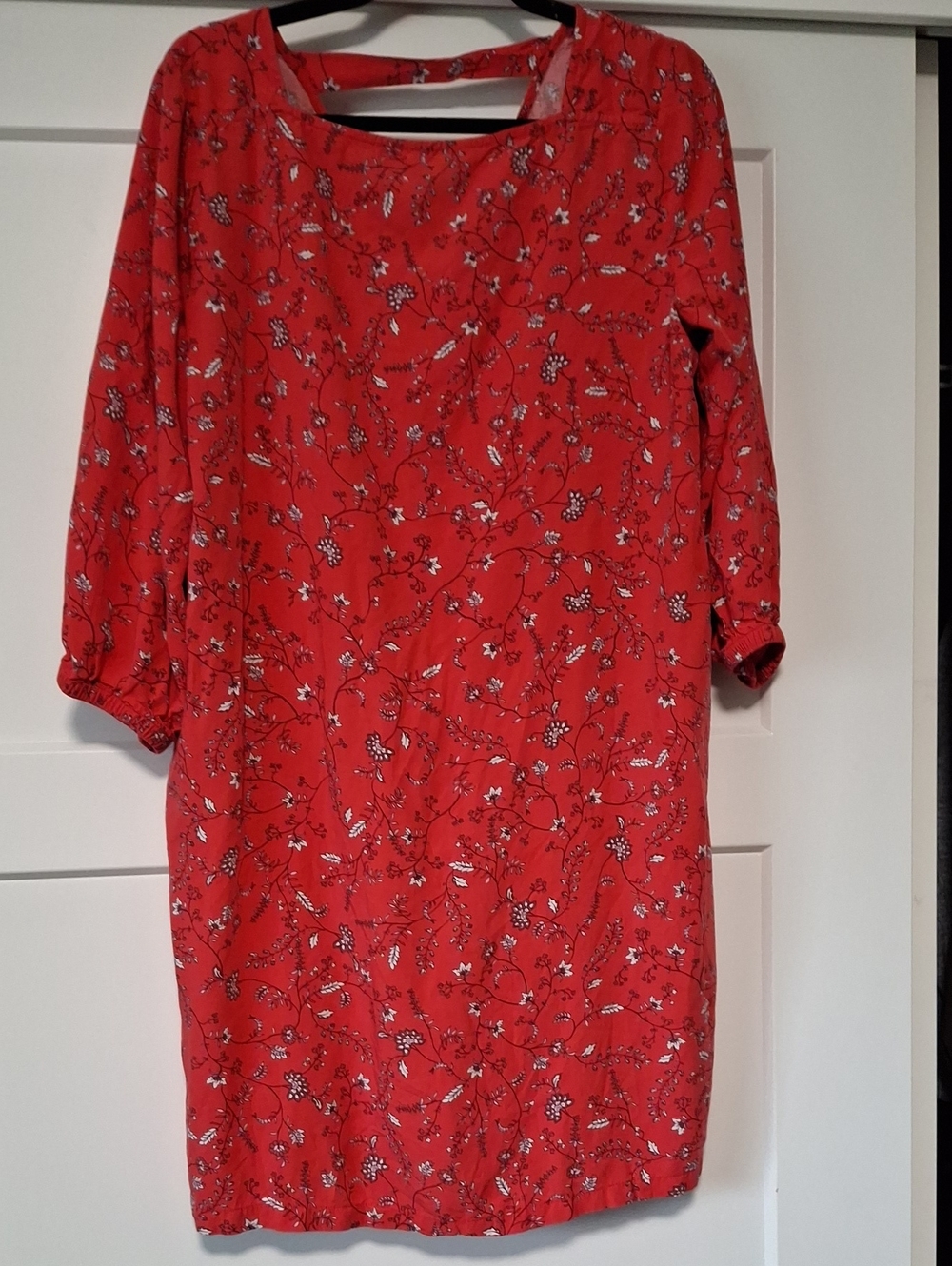 GAP Red Floral Long Sleeve Shift Dress